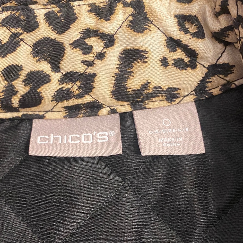 Chico's Animal Print Jacket with Black Interior - Picture 3 of 3